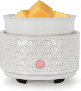 Ceramic Wax Melt Warmer - 3-in-1Electric Wax Warmer- Candle Burner for Scented Wax Tarts and Essential Oils - Wax Melts as Gifts for Moms Grandma Women GirlsWhite-Gray