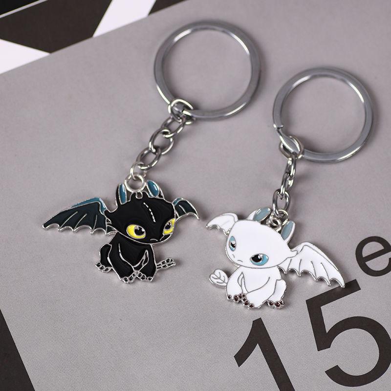 Japanese Style Cartoon Anime How To Train Your Dragon Metal Key Chain Cute Creative Couple Accessories Gifts Children Toys