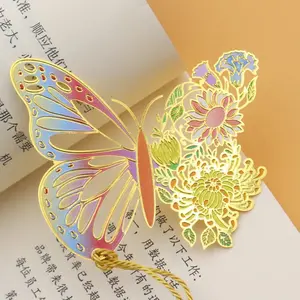 Enchanted Butterfly Metal Bookmark – Elegant Floral Page Marker