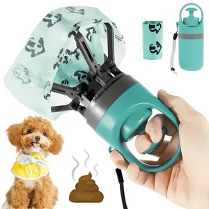 Pooper Scooper Portable Dog Poop Grabber with Built-In Bag Attachment and Sealed Waste Container for All Dog Sizes