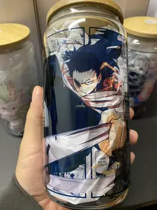 Anime Manga Panel Glass Cup 16oz featuring Eraser Aizawa from MHA #5