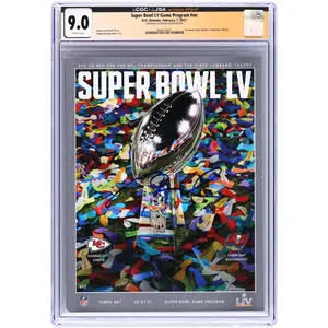 Tom Brady Tampa Bay Buccaneers Autographed February 7, 2021 Super Bowl LV CGC Authenticated 9.0 Program - Fanatics Authentic Certified