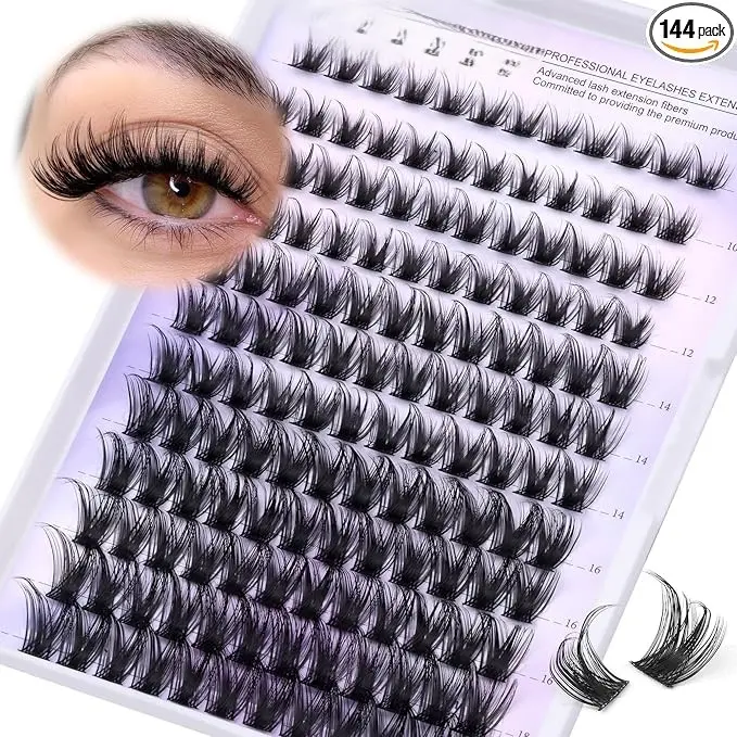 Lash Clusters Wispy Kira Cluster Eyelash Extensions 10-18mm Individual Lashes DIY Cluster Lashes Extension Soft Comfortable Eyelash Clusters with Thin Band
