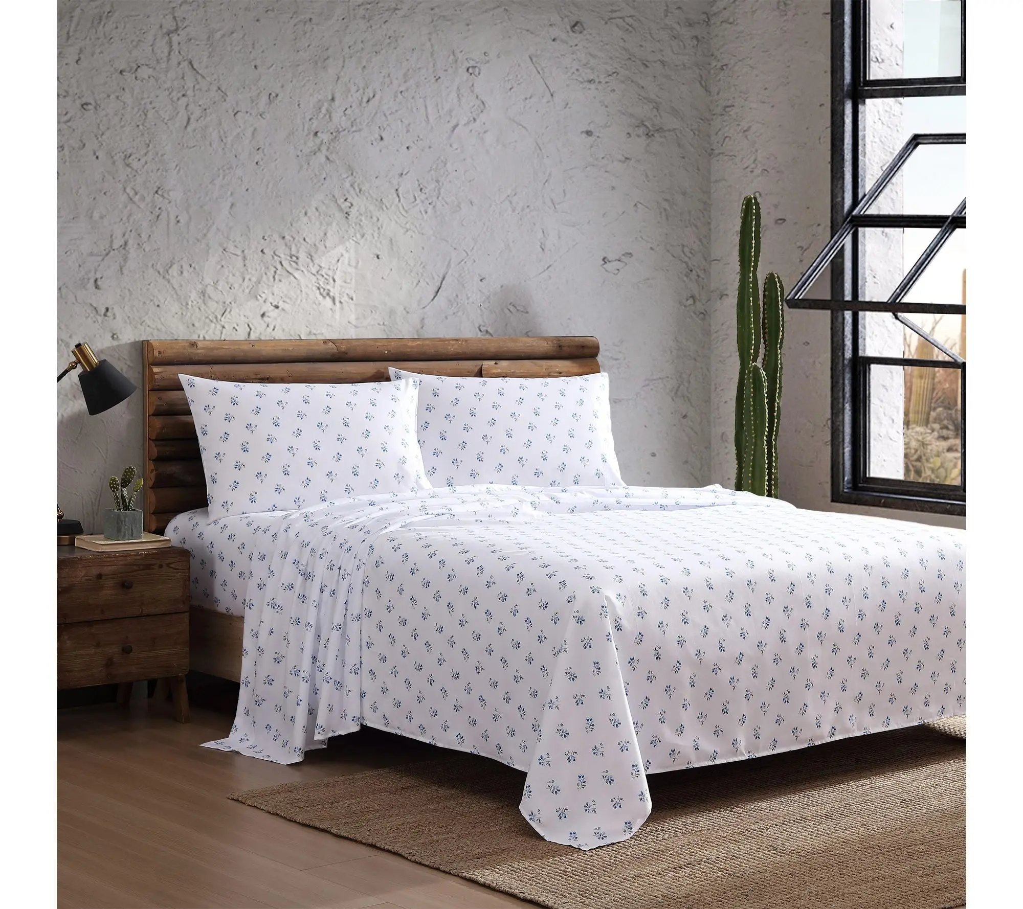 Wrangler Sketchy Ditsy Blue King Microfiber Sheet Set