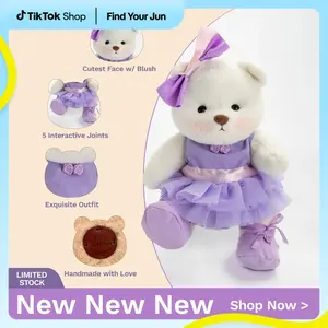 Getahug Purple Ballet Dress Bear - Handmade Jointed Teddy Bear Gift, Plush Toy with Exquisite Outfit, Cute & Cute Design, cozyvibes Soft Stuffed Animals Soft Stuffed Figure Snuggle Bear Pink Squishy Dumpling