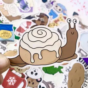 Cinnamon Roll/Cinnasnail Sticker for Food Lovers Handmade Weatherproof Vinyl Easy Peel and Stick Application Perfect for Decorating or Gift