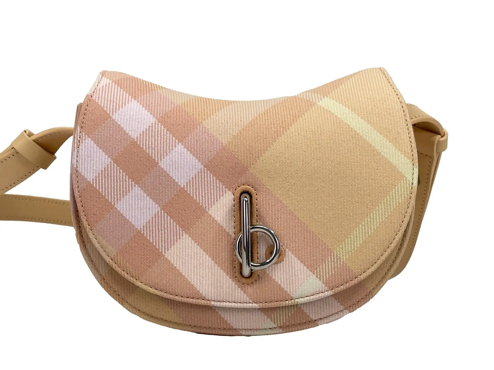 Pre-owned BURBERRY Cotton, Leather Crossbody Bags Mini Check Rocking Horse Crossbody Bag Women's Purse