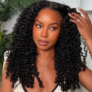 [New In] Wiggins Hair Glueless Burmese Curly Half Wig With Drawstring Seamless Flig Over Wig Human Hair Invisible Hairline Beginner Friendly