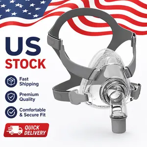 CPAP Mask, Universal Replacement Full Face Mask Headgear Set, Soft Silicone CPAP Masks Includes Headgear, Cushion, Frame and Elbow/Swivel