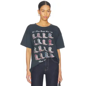 DAYDREAMER Boots For Walking Merch Tee in Vintage Black