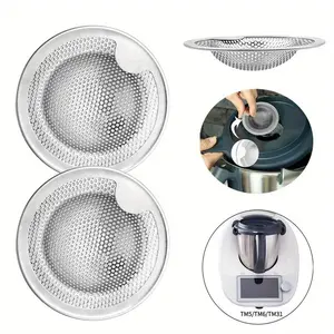 2pcs Stainless Steel Splash Guard Strainers for Thermomix TM5, TM6, TM31 - Durable & Easy-Clean Replacement Filters