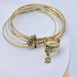 B12-7days set ring #6 & Bracelet Turtle charm design 2.5-inch in diameter gold-filled water resistant