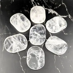 Clear Quartz 1.5 to 2 Inch Flat Palm Stone Bc0765