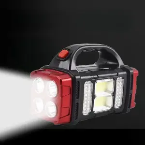 Solar Powered LED Camping Light, 4 Modes High-intensity Flashlight, Four Mode Flashlights with COB Side Lights, USB Rechargeable Outdoor Emergency Light for Hiking, Exploration, Hunting, Fishing