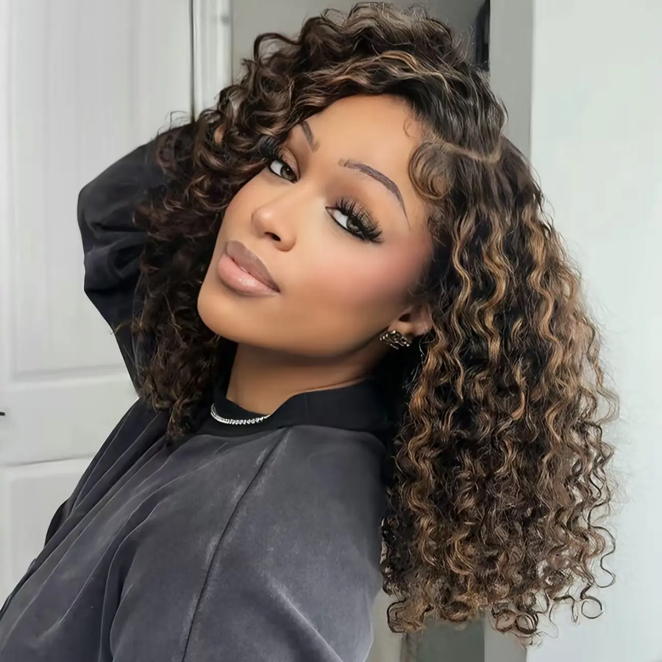 [NEW ARRIVAL] ISEE HAIR Wear Go Brown Highlight Water Wave 7x5 Lace Glueless Wig with Drawsting Pre-Bleached Tiny Knots Virgin Hair Pre-Cut Lace Pre Plucked Natural Hairline 180% Density Realistic Look Seamless Blend Human Hair #Dealsforyoudays