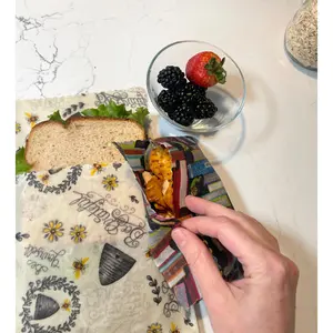 2 Snack Bags Reusable Beeswax Food Wrap
