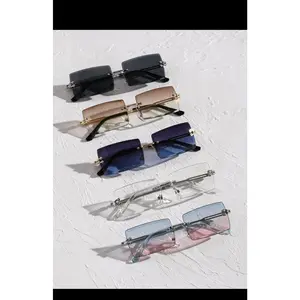 5pairs men rimless square lens fashion glasses