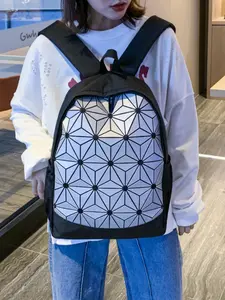 2025 High End Niche Unisex Backpack Fashionable Casual Travel Commuting Laptop Backpack College Student Backpack Quilted Geometric Backpack