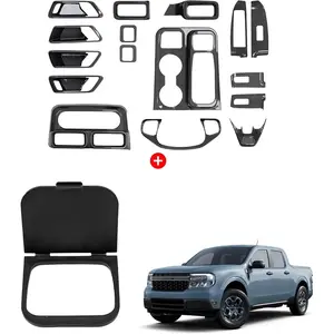 Center Console Button Cover Bundle with 2022-2024 Ford Maverick Interior Decoration Trim Set 16PCS Shifter Switch Panel Button Cover for 2023 Maverick Accessories