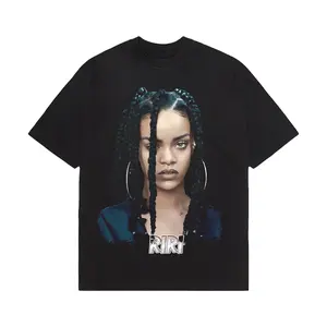 Rihanna Big Face Tee Shirt Cotton Unisex Crew Neck Tee
