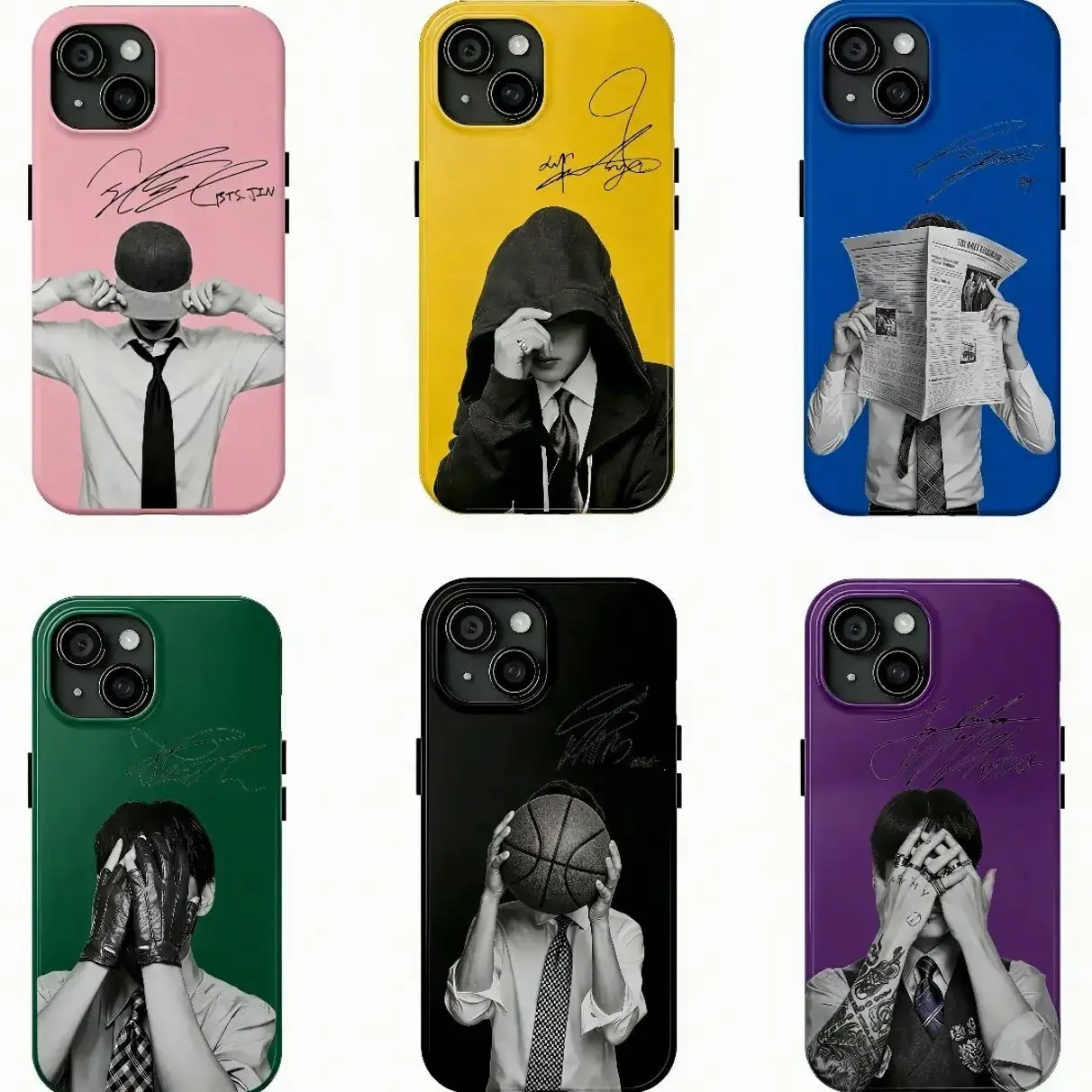 6 Styles Kpop Idol Phone Case,Tough phone case for iPhone 11 12 13 14 15 16 17 Pro Max Plus Military Drop-Tested Tough Armor