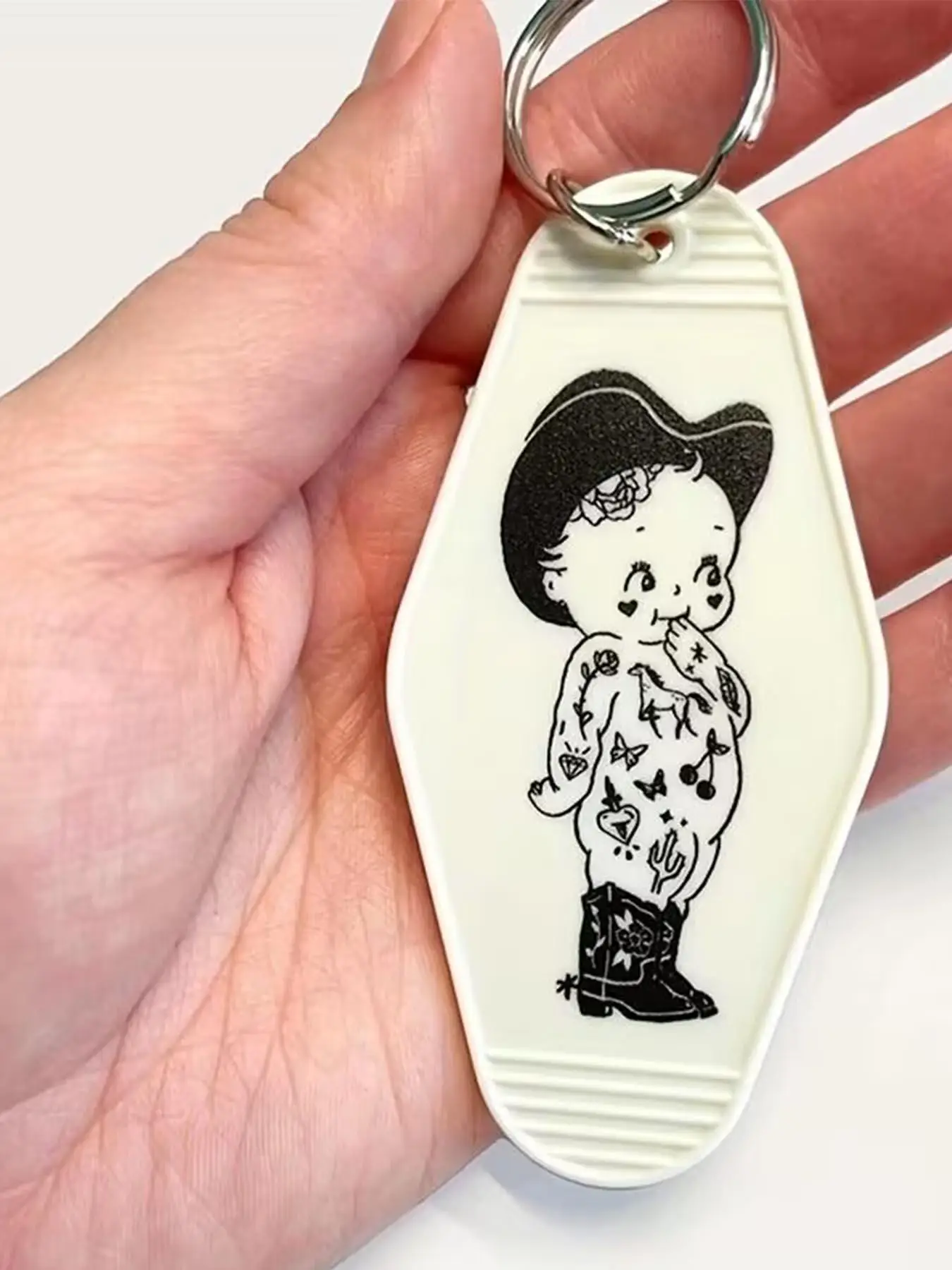 Cartoon Cowgirl Pattern Keychain, Cute Keychain for Car Key, Fashion Charm Accessories for Women & Men, Women Gifts
