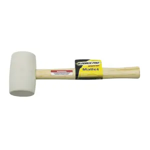 G-FORCE White Rubber Mallet Wood Handle 16 oz.