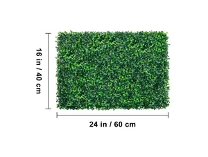 VEVOR 12PCS 24"x16" Grass Wall Panels for 32 SQ Feet, Boxwood Hedge Wall Panels, Artificial Grass Backdrop Wall 1.6", Privacy Hedge Screen UV Protected for Outdoor Indoor Garden Fence Backyard
