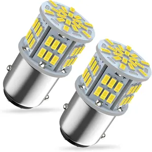 1157 LED Brake Light Bulb 12V-24V 7528 2357 2057 BAY15D Replacement Bulb for Car RV Trailer Boat Brake Tail Light 54SMD 3014 Chipset White Light 2PCS