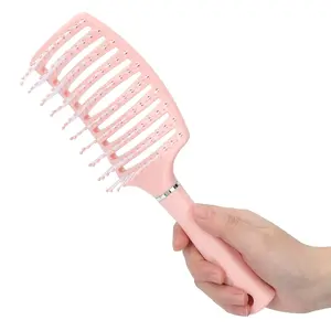 Curved Vented Hair Brush for Fast Blow Drying | Professional Detangling Massage Comb for Wet and Dry Hair | Anti-Static Paddle Brush