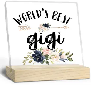 Gigi Definition Acrylic Sign with Wooden Stand, Funny Gigi Gifts for Grandma, Gigi Birthday Gifts, Grandma Gifts from Grandkids, Thanksgiving Christmas Gifts for Gigi