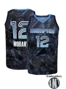 Men's Stitched Basketball Jersey,Memphis #12 Embroidered Breathable Mesh Athletic Jersey, Quick-Dry Workout Tank Top for Basketball, Running,Daily Wear,Gym, Training,Casual Streetwear