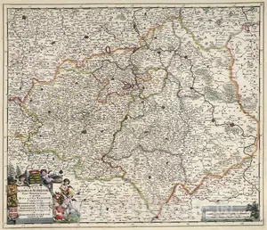 Upper Saxony, Germany 1682 Historical Map Print