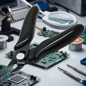 Professional 2-Piece Mini Precision Wire Cutters Set: Safety Wire Pliers, Jewelry Making, Model Building, Electronics Repair. Anti-Rust Micro Flush & Side Cutters with Safety Lock for DIY Crafts, Copper & Steel Wire Cutting.