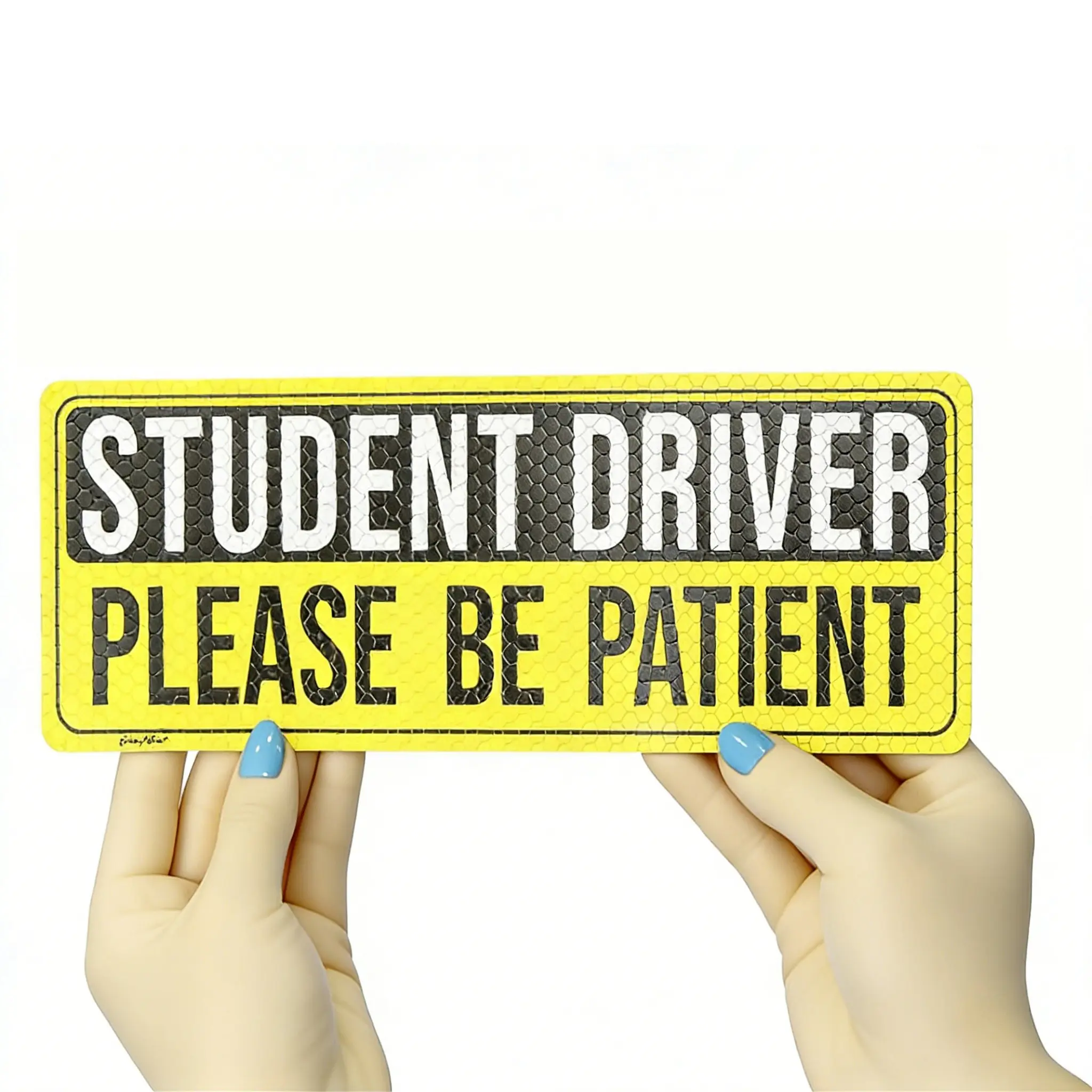 Student Driver Magnet for Car, Reflective Student Driver Please Be Patient Magnetic Signs, High Visibility Yellow Safety Bumper Magnets for New Drivers, Removable and Waterproof, Magnetic Bumper Sticker, Stickers for Cars, Removable Magnetic Decals