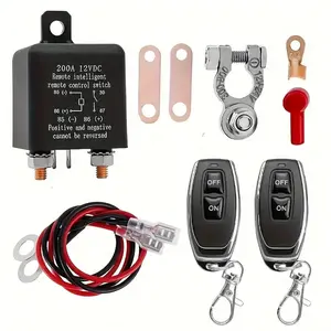 200A 12VDC Car Vehicle Battery Disconnect Switch, High Current Automotive Electrical, Remote Control Battery Isolator, Anti-Leakage Protection