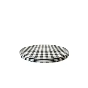 Xenia Taler Dinner Plates Set Of 4 in Gingham Black