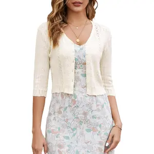 Women's Bolero Shrug Cropped Cardigan Knit Sweaters Open Front Casual Elegant Jacket for Dresses