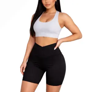 Lileth Biker Shorts - High-Waisted V-Cut Waistband Butt Lifting Effect Stretchy Compression Fabric for Gym & Streetwear