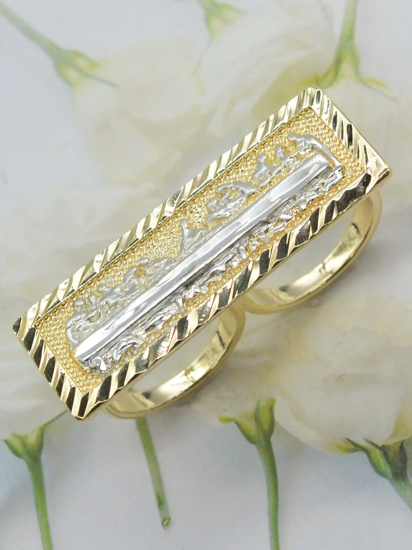 Fashion Hip Hop Last Supper Jesus Religious Ring, Vintage Streetwear Unisex Jewelry, Daily Prayer Faith Gift Engraved Ring, Vintage Embossed Ring, Fashion Rings