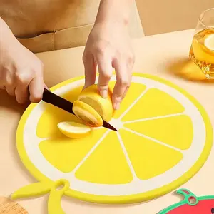 1pc, Chopping Board, Plastic Cutting Board, Butcher Block, Lemon Pattern Cutting Board,Charcuterie Board For Meat, Cheese, Bread, Vegetables And Fruits, Cutting Board For Home Dormitory, Kitchen Gadgets, Gifts For Family