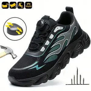 Men's Steel Toe Shoes,Anti-Puncture Protection,Swivel Buckle Fit,Built for Outdoor Work,with Breathable & Lightweight