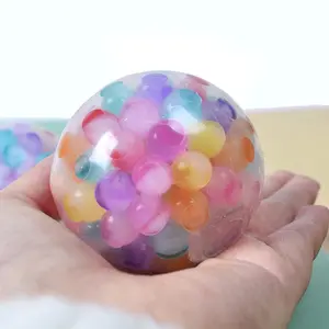 1 Pcs Colorful Water Beads Squishy Stress Balls, Soft Ball Design, Cute Fidget Squeeze Toys for Anxiety Relief, Fun and Relaxing Play for All Ages