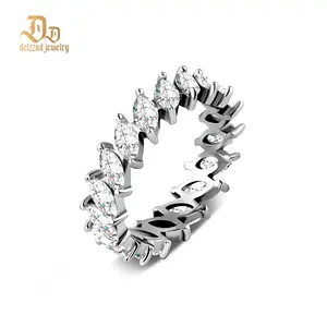 Delzzad 4.8ct Marquise Eternity Ring Synthetic Moissanite Eternity Band S925 Christmas Gift