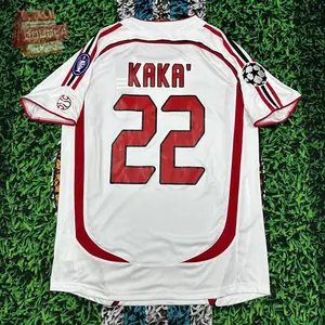2006 2007 Milan Away Retro White No.22 Kaka Short Sleeved Soccer Jersey