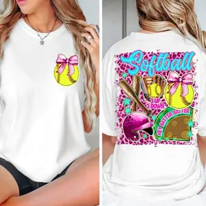 Softball Coquette Shirt, Pink Softball Coquette Tshirt, Softball Mom Tee, Sport Mom Pink Bows