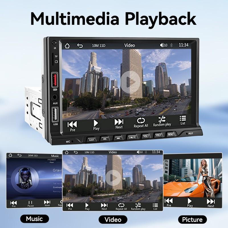 7 Inch Carplay Car Display, Supports Wired Apple Carplay, Android Auto, Rearview Camera, Bluetooth-compatible 5.0, USB, TF, Aux, Fm, 1 Din 12V Vehicle, Carplay Touchscreen