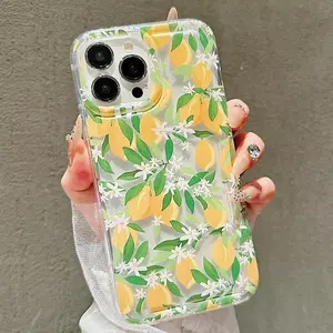 Lemon Pattern Phone Case, Anti-drop Cellphone Protective Case, Total Protective Shockproof Mobile Phone Cover for iPhone 11 12 13 14 15 16 17 Pro Max
