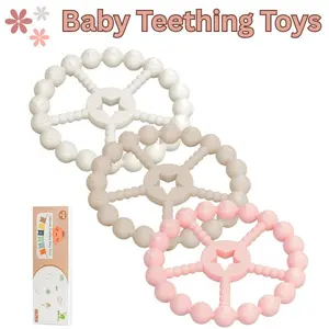 Baby Teething Toys 3-12 Months – 3 Pack Silicone Ring Teethers , Chew Toys, Baby Shower Gift for Boys & Girls