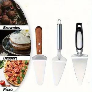 3 Pieces Stainless Steel Pie Spatula Pie Server Set Metal Pie Cutter Serrated Cake Server Pizza Server Slicer Flatware Cake Pie and Pastry Servers for Kitchen Cutting Serving Desserts